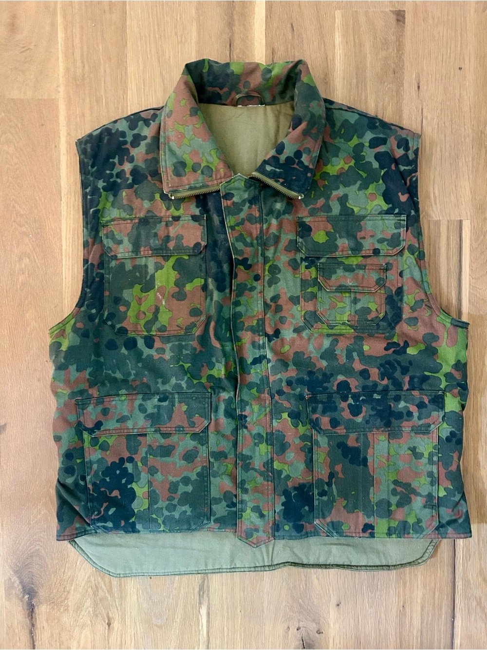 Vintage Camo Waxed Canvas Hunting Vest - Picture 3 of 12